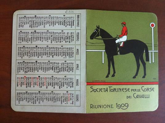 Tessera originale Società Torinese per le Corse dei Cavalli 1909 - E19480 - copertina