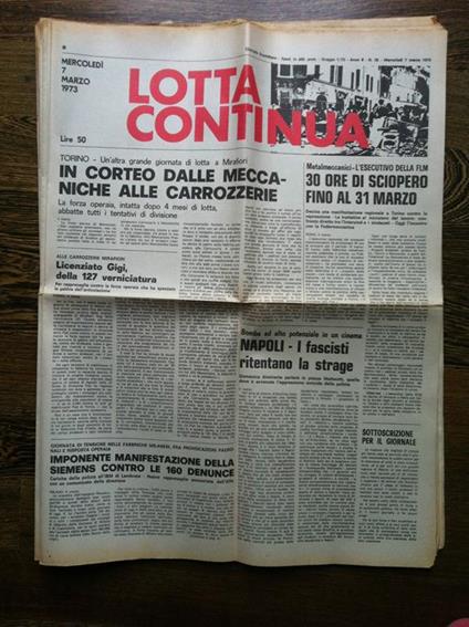 Lotta Continua Anno II n° 56 Mercoledì 7 Marzo 1973 - E11231 - copertina