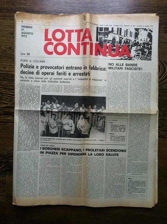 Lotta Continua Anno II n° 200 Venerdì 31 Agosto 1973 - E11239 - copertina