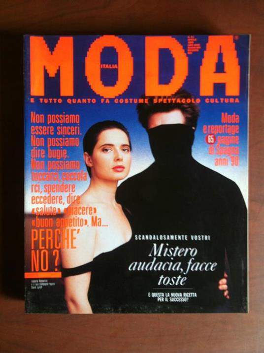 Moda Italia n° 51 Aprile 1988 Cover: Isabella Rossellini e David Lynch E10061 - copertina