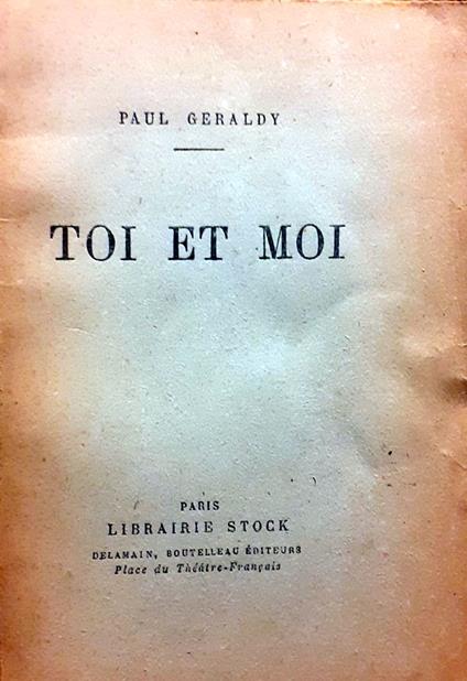 Toi et moi - Paul Géraldy - copertina