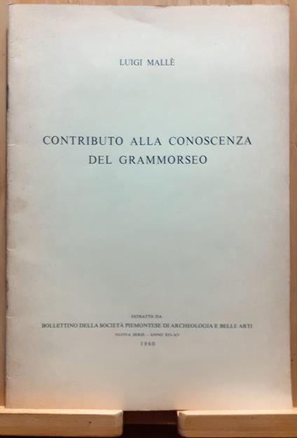 Contributo alla conoscenza del Grammorseo - Luigi Mallé - copertina