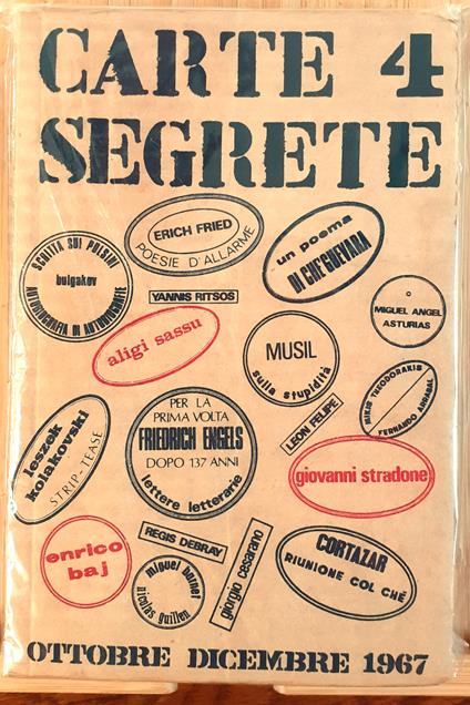 Carte Segrete Rivista Trimestrale Di Lettere E Arti (Anno I - Ottobre-Dicembre 1967 - N. 4) - copertina