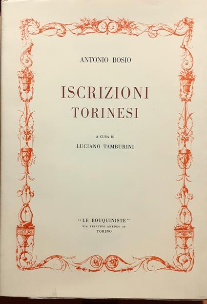 Iscrizioni torinesi - Antonio Bosio - copertina