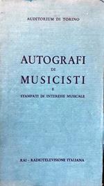 Autografi di musicisti e stampati di interesse musicale