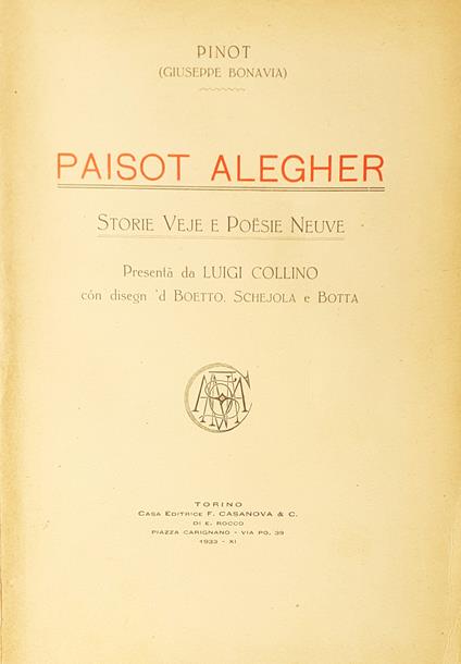 Paisot alegher. Storie Veje e Poësie Neuve - Giuseppe Bonaviri - copertina