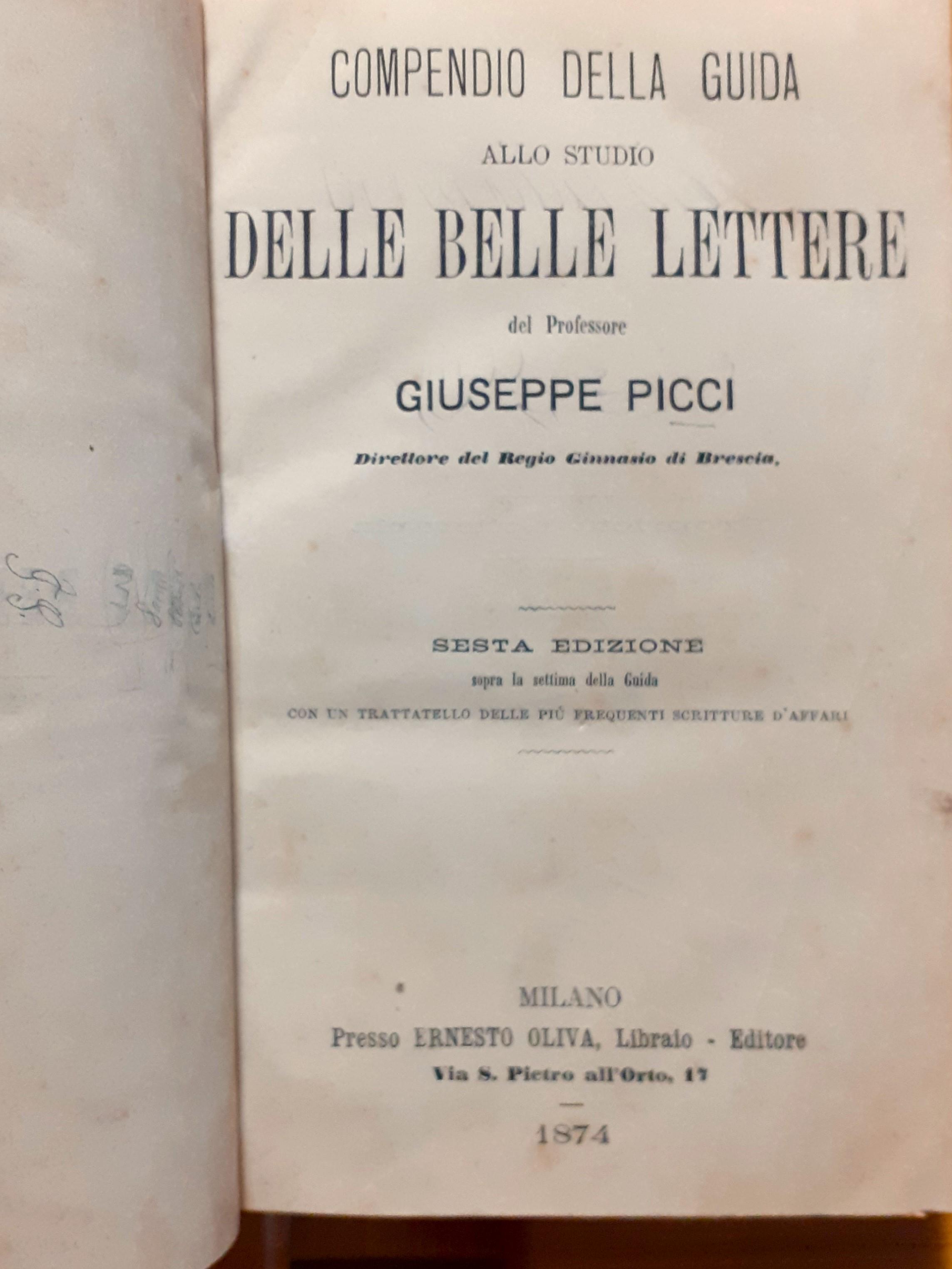 Compendio della Guida allo Studio delle Belle Lettere