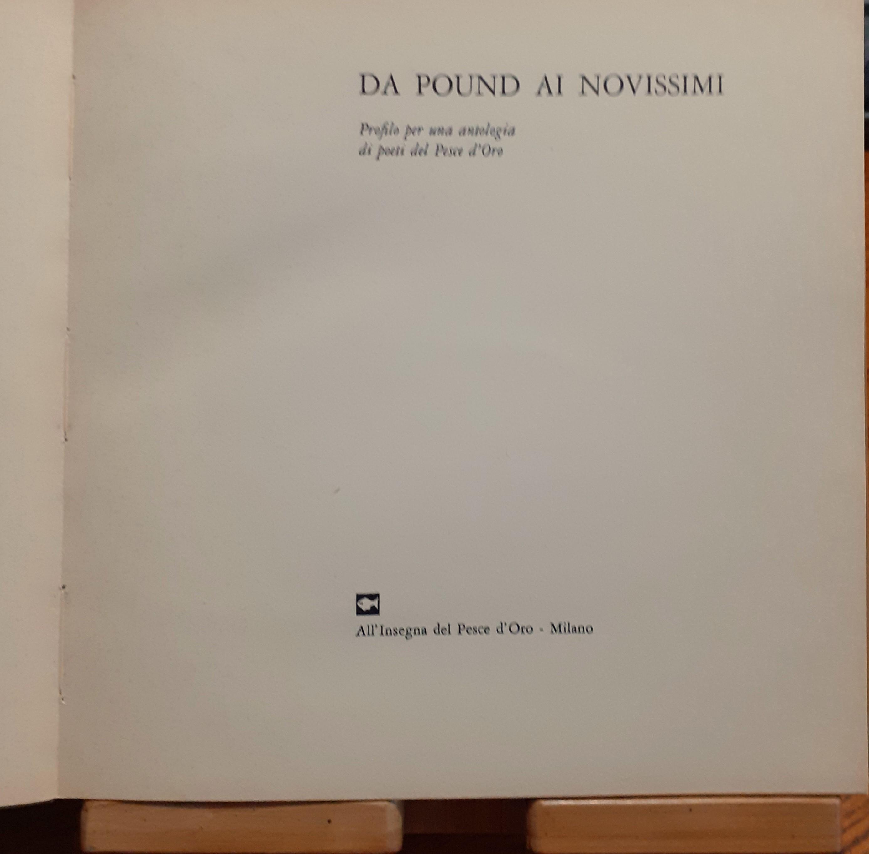 Da Pound ai Novissimi. Profilo per un'antologia di poeti del Pesce d'Oro