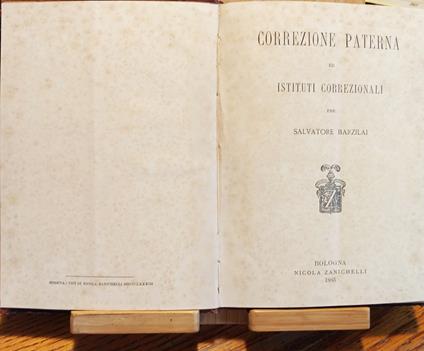 Correzione paterna ed istituti correzionali - Salvatore Barzilai - copertina