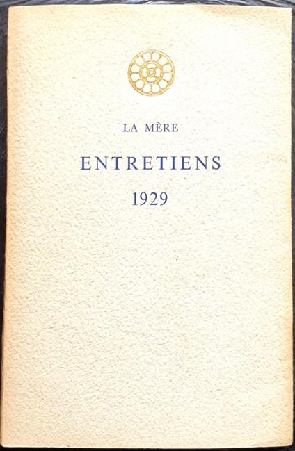 La mère. Entretiens 1929 - Aurobindo (sri) - copertina