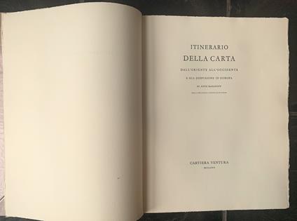 Itinerario della carta dall'Oriente all'Occidente e sua diffusione in Europa - Anne Basanoff - copertina