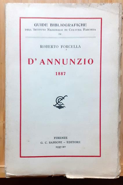 D'Annunzio 1887 - Roberto Forcella - copertina