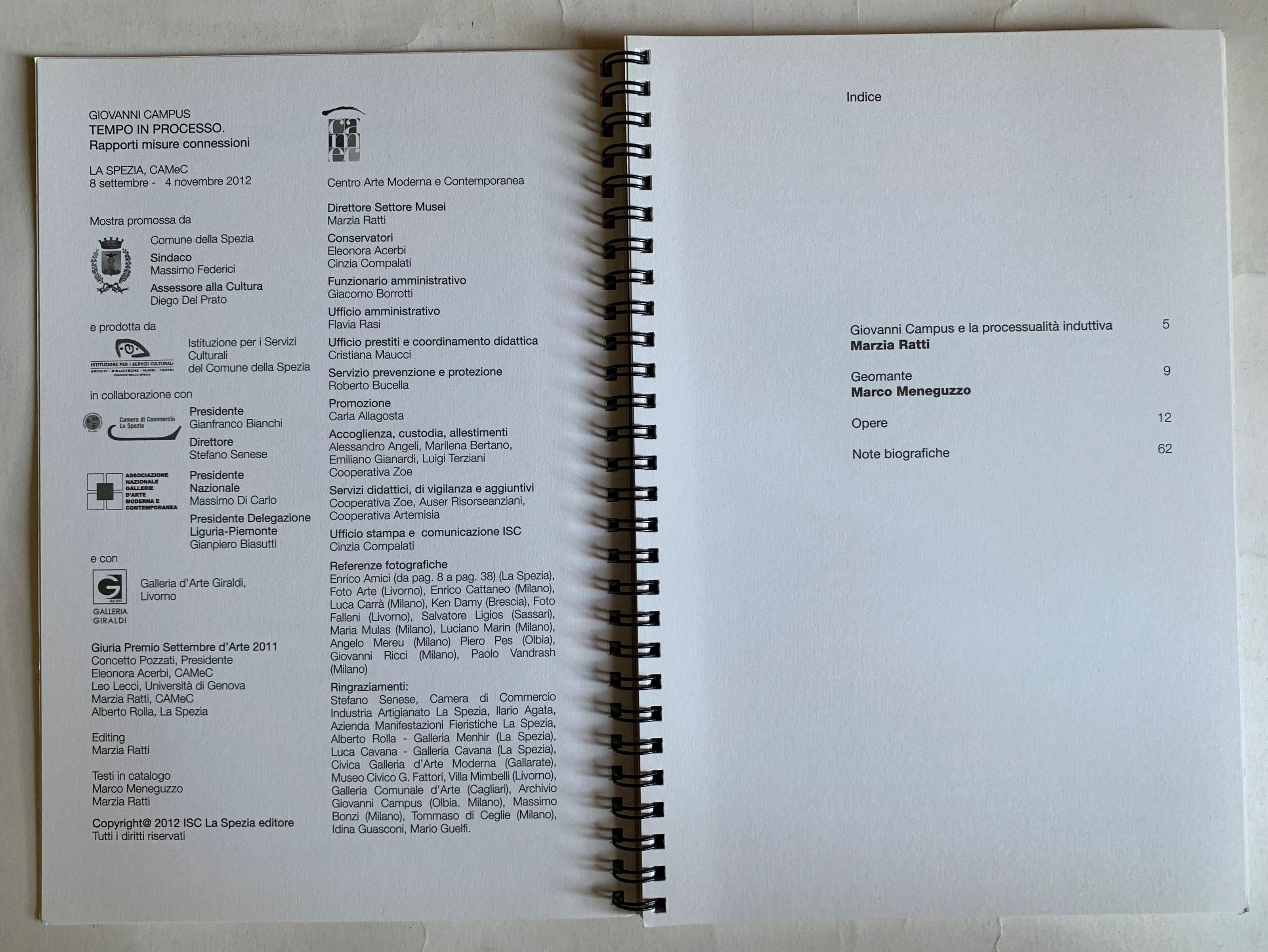 Giovanni Campus / Tempo in Processo. Rapporti misure connessioni / CAMeC