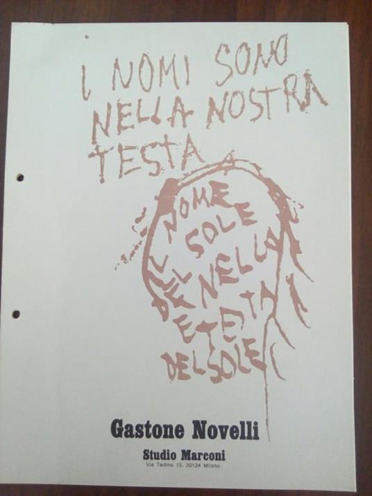 Gastone Novelli catalogo Studio Marconi 1971 - Gastone Novelli - copertina