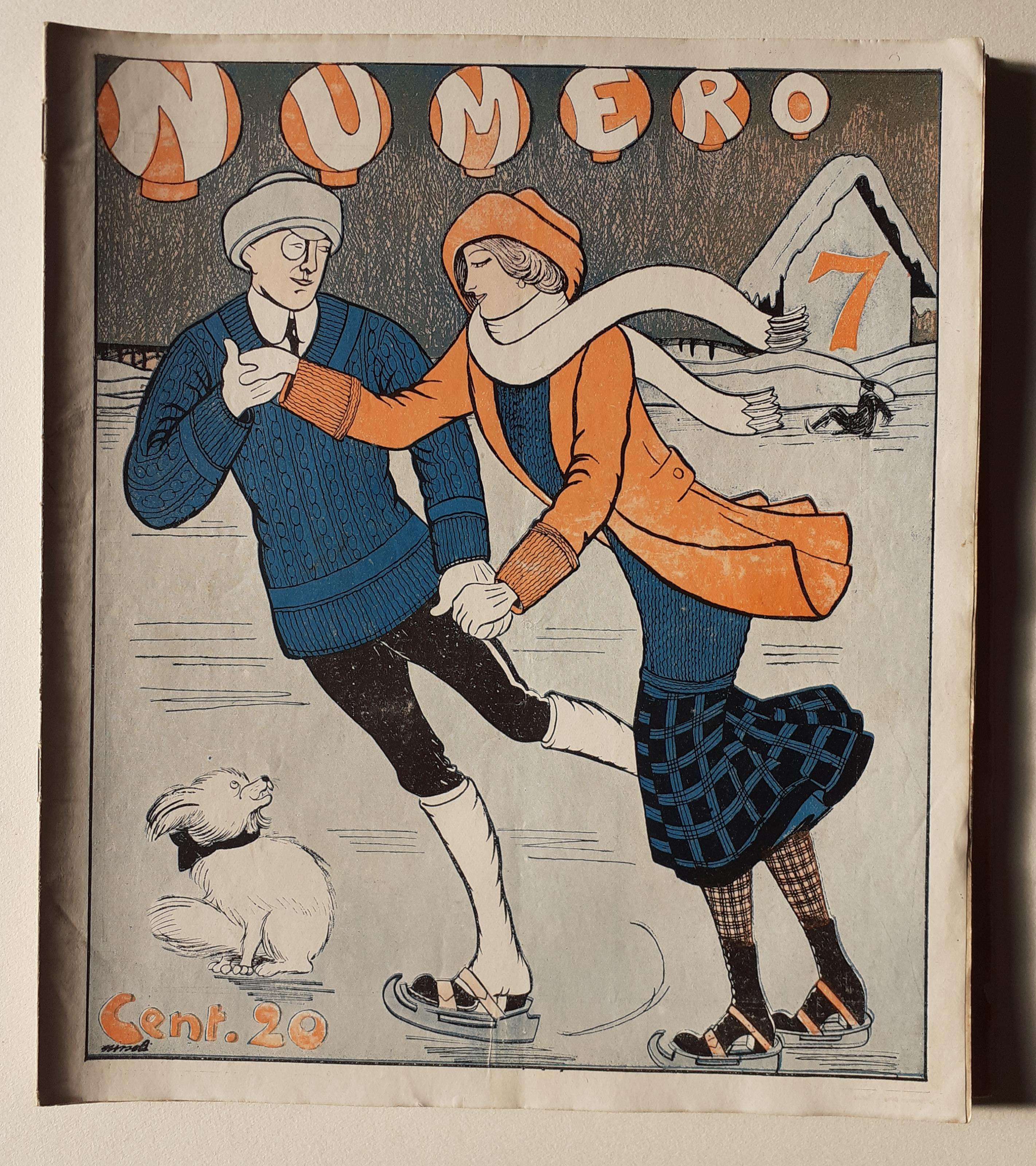 Rivista NUMERO "7" copertina Nizzoli Torino febbraio 1914