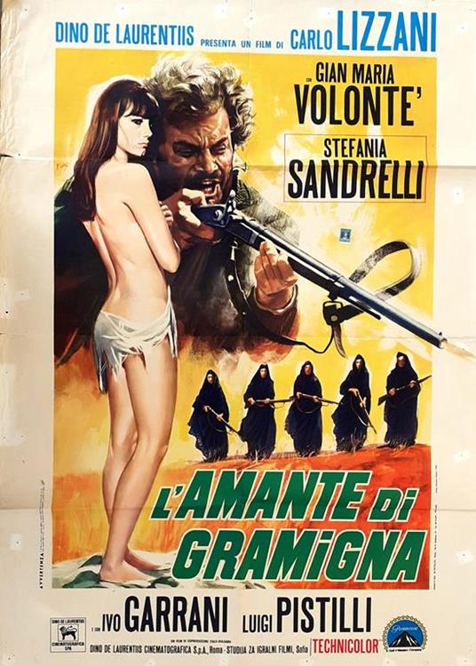 Manifesto film L'amante di Gramigna prima edizione italiana 1968 - Carlo Lizzani - copertina