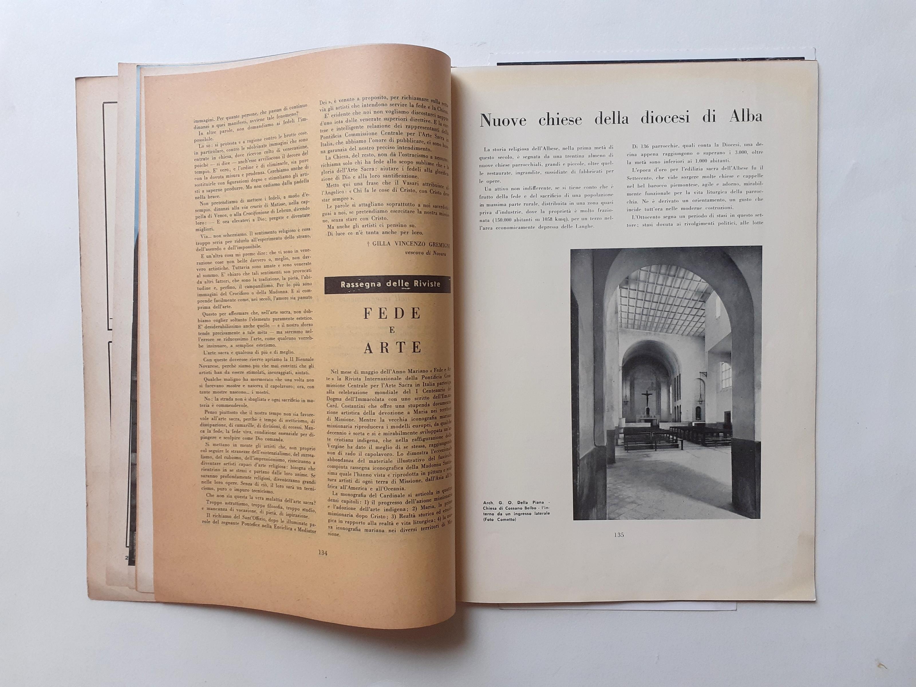 Arte Cristiana rivista mensile - Le chiese moderne nella diocesi di Alba Arch. Della Piana 1954