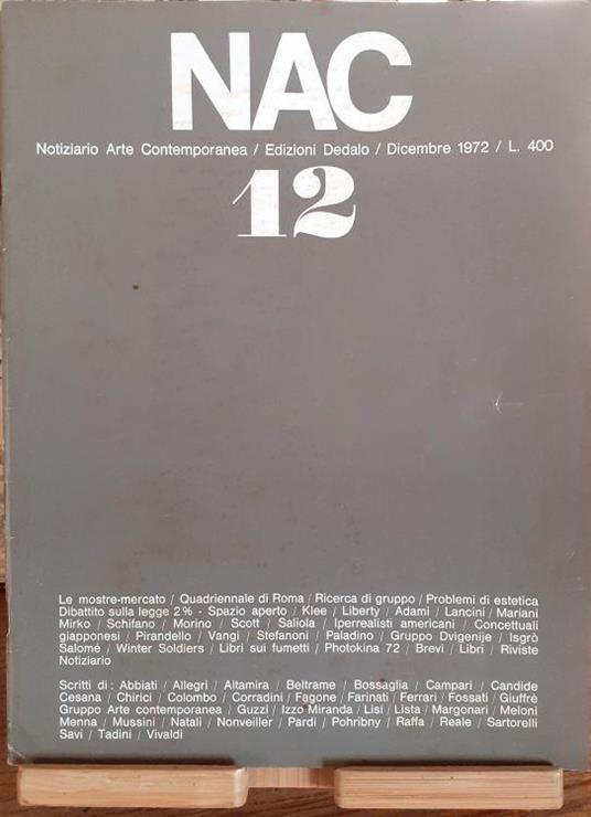 NAC Notiziario Arte Contemporanea Contemporanea numero 12-1972 - copertina