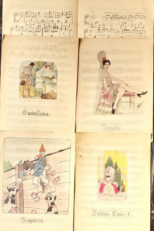 Cinque Spartiti disegnati e compilati a mano - anni '30 di: non rilevato - copertina