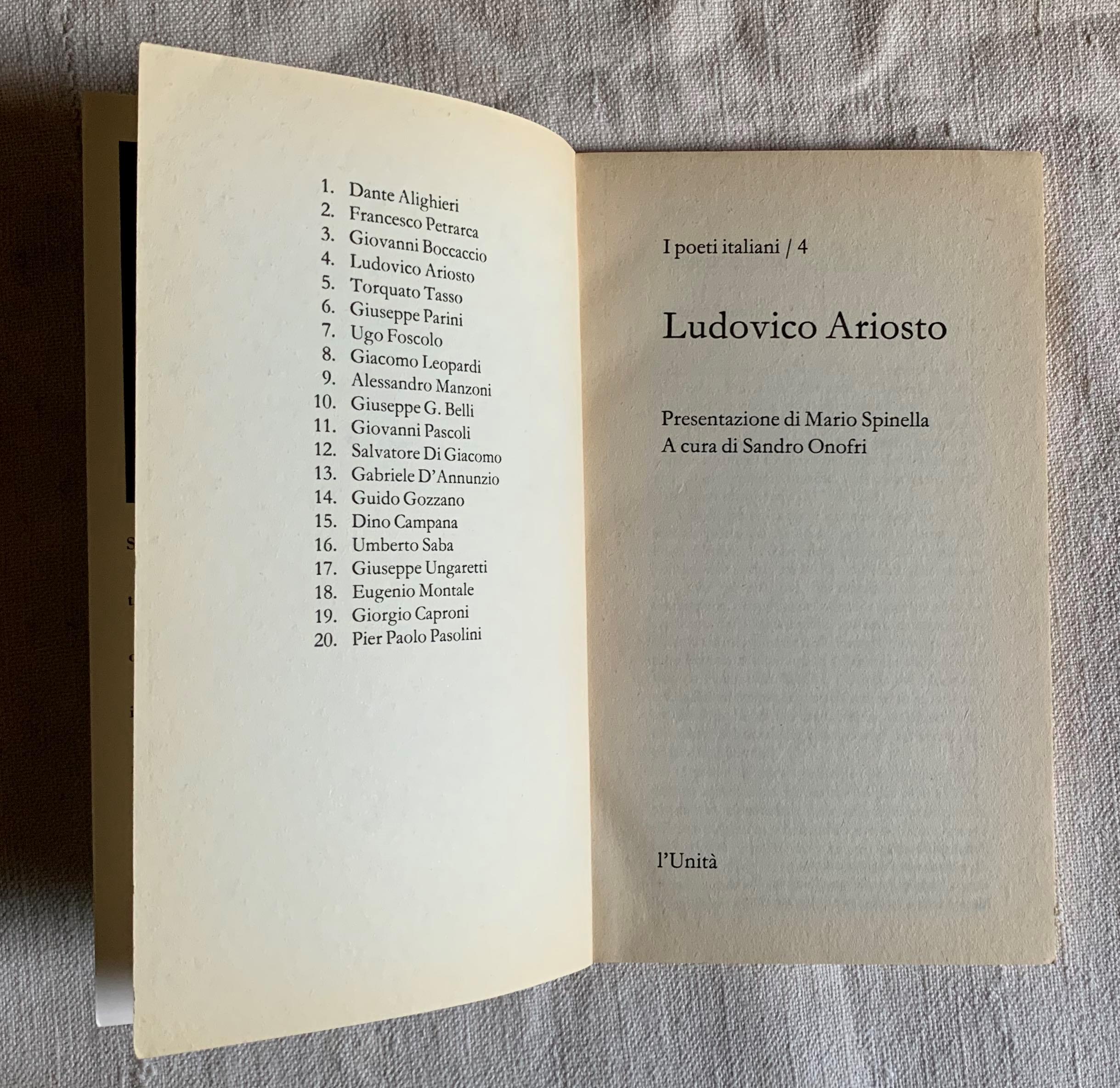I poeti italiani /4 Ludovico Ariosto