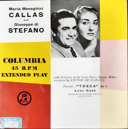 Tosca Puccini interpreti Maria Meneghini Callas e Giuseppe di Stefano - copertina