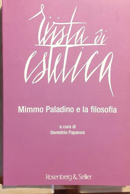 Rivista di Estetica Mimmo Paladino e la filosofia 2013 - copertina