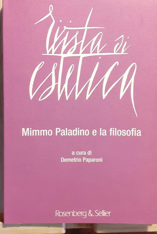 Rivista di Estetica Mimmo Paladino e la filosofia 2013 - copertina