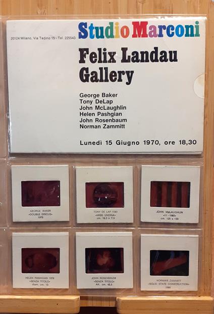Studio Marconi Catalogo Felix Landau Gallery 1970 - copertina