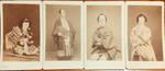 Quattro CVD Giapponesi Ritratti di Attori Periodo Meiji 1870 ca