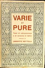 Varie et Pure Temi di retroversione e di versione in Latino 1930
