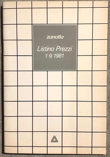 Design Zanotta Catalogo listino prezzi 1981 - copertina