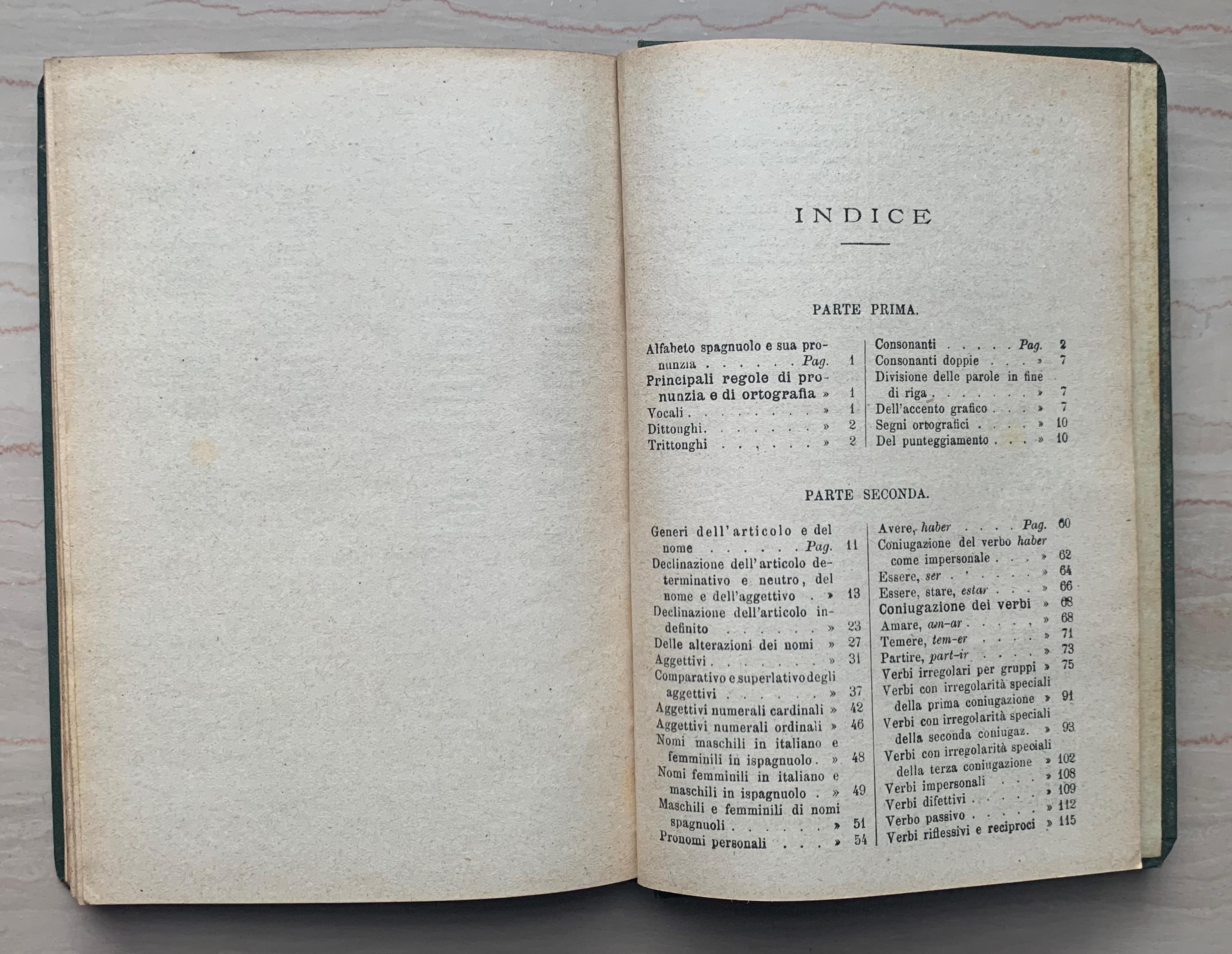 L' Italiano e lo Spagnuolo grammatica teorico-pratica ad uso degli italiani per imparare lo Spagnuolo secondo il metodo Genzardi con pronunzia figurata, dialoghi, chiave de' temi, vocabolario e alcune letture