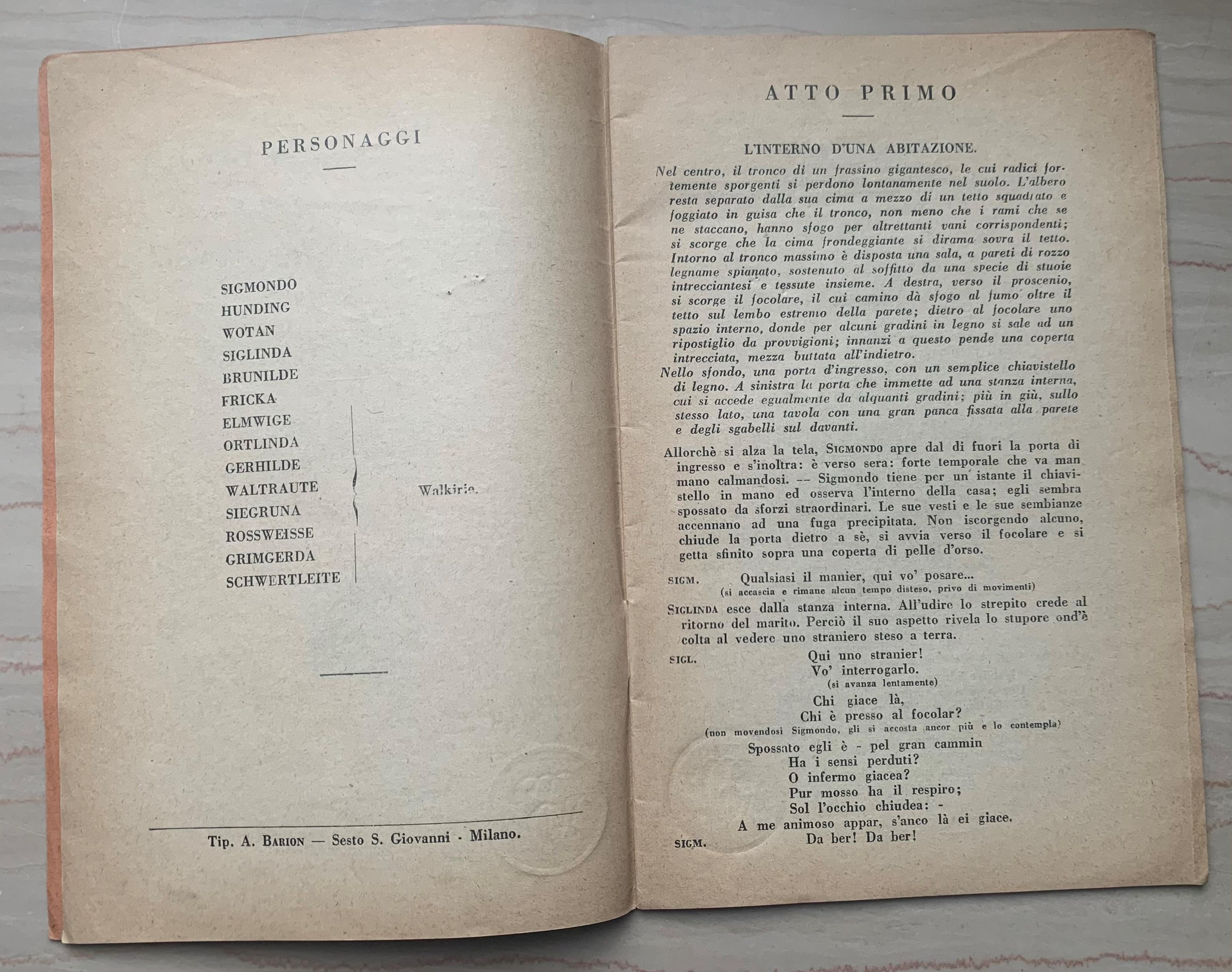 La Walkiria. Prima giornata della trilogia L'anello del Nibelungo di Riccardo Wagner
