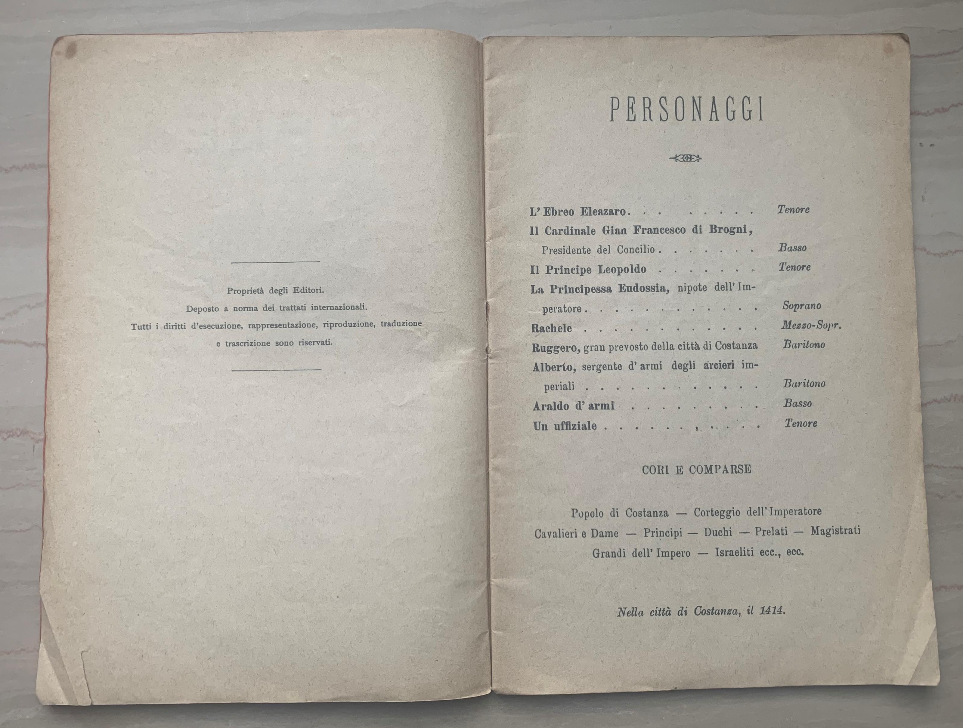 L' ebrea. Opera in cinque atti