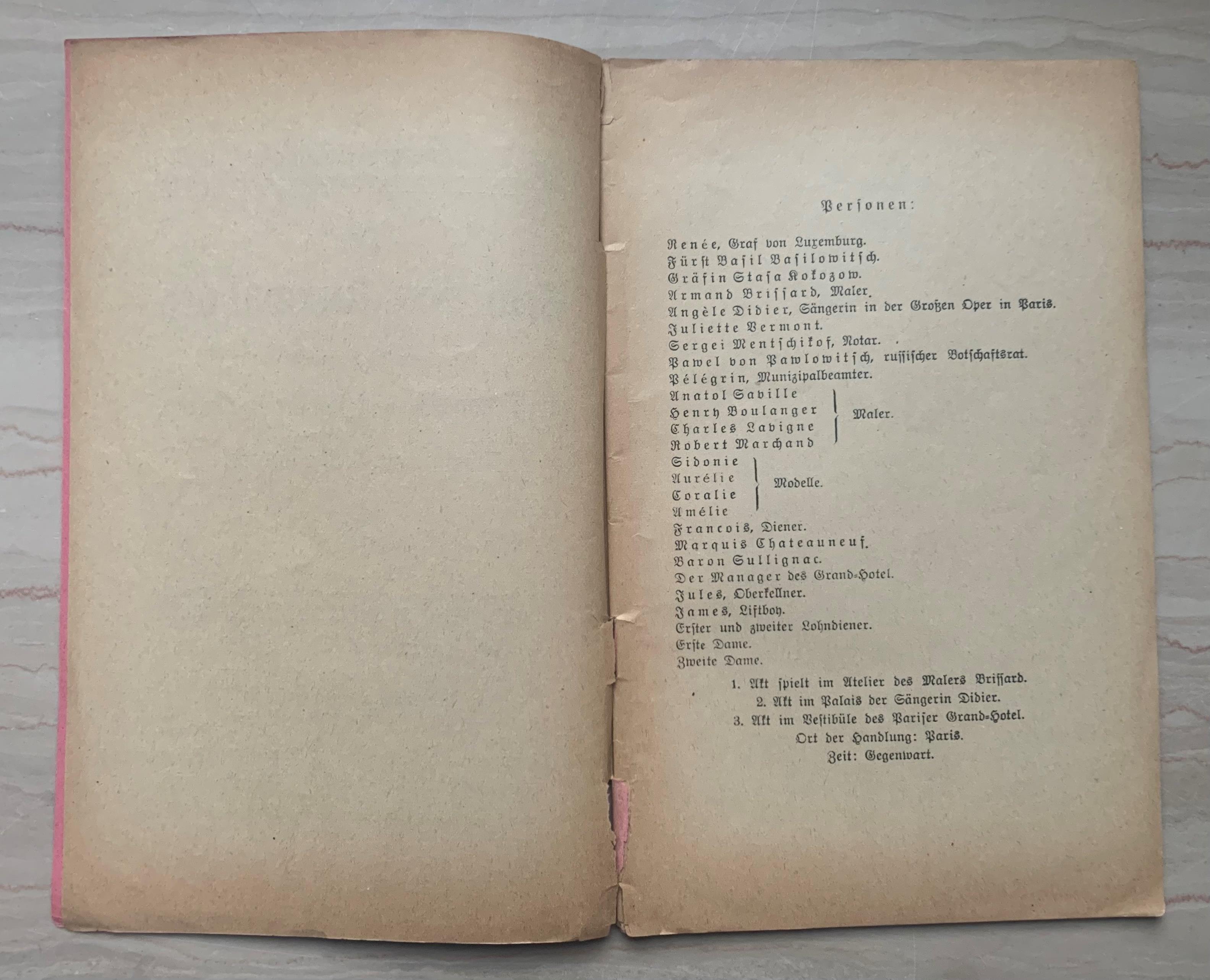 Der Graf von Luxemburg. Operette in 3 Akten. Text der Gesänge