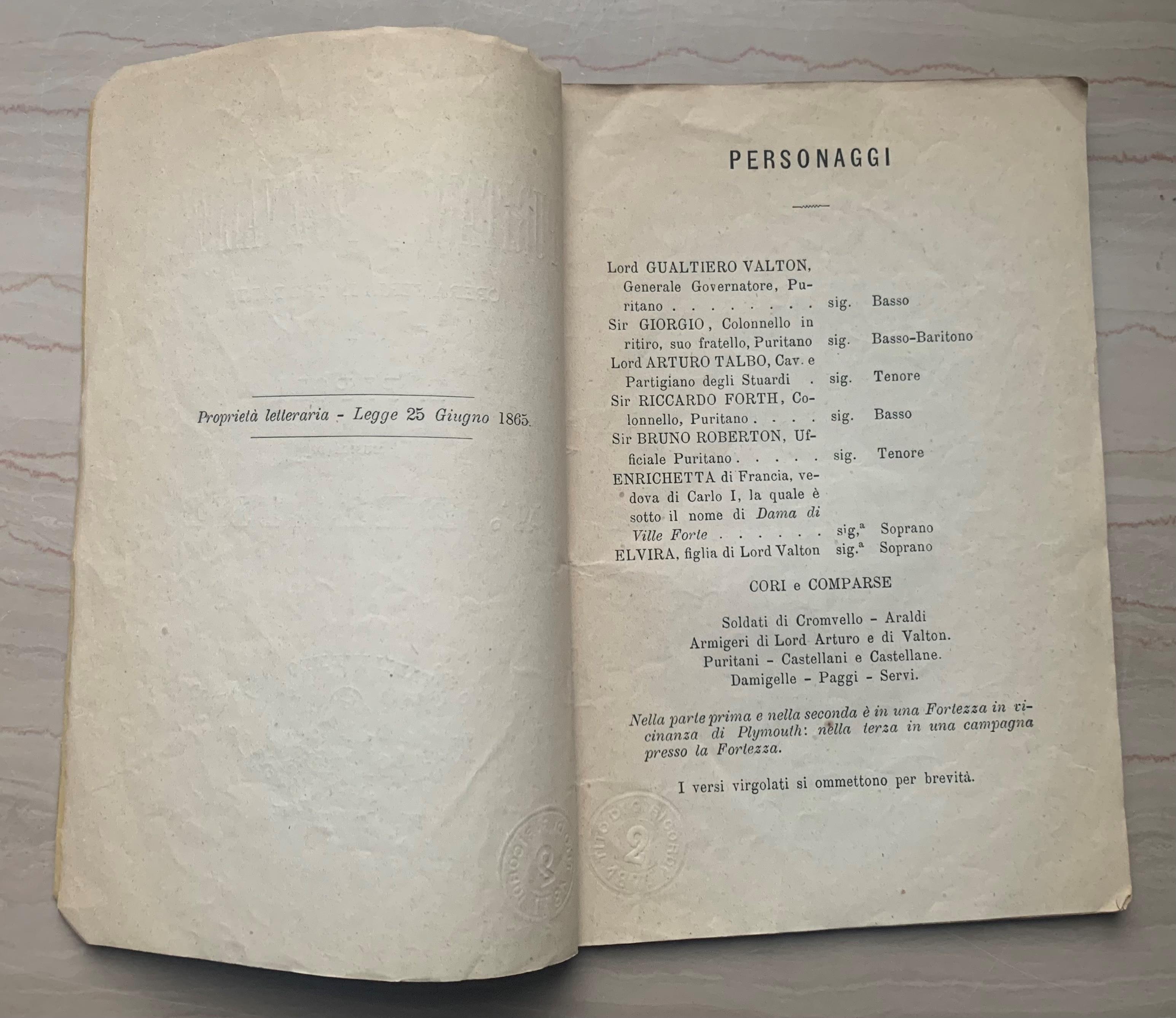 I Puritani e i Cavalieri. Opera seria in tre parti