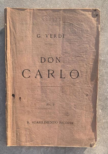 Don Carlo. Opera in cinque atti - copertina