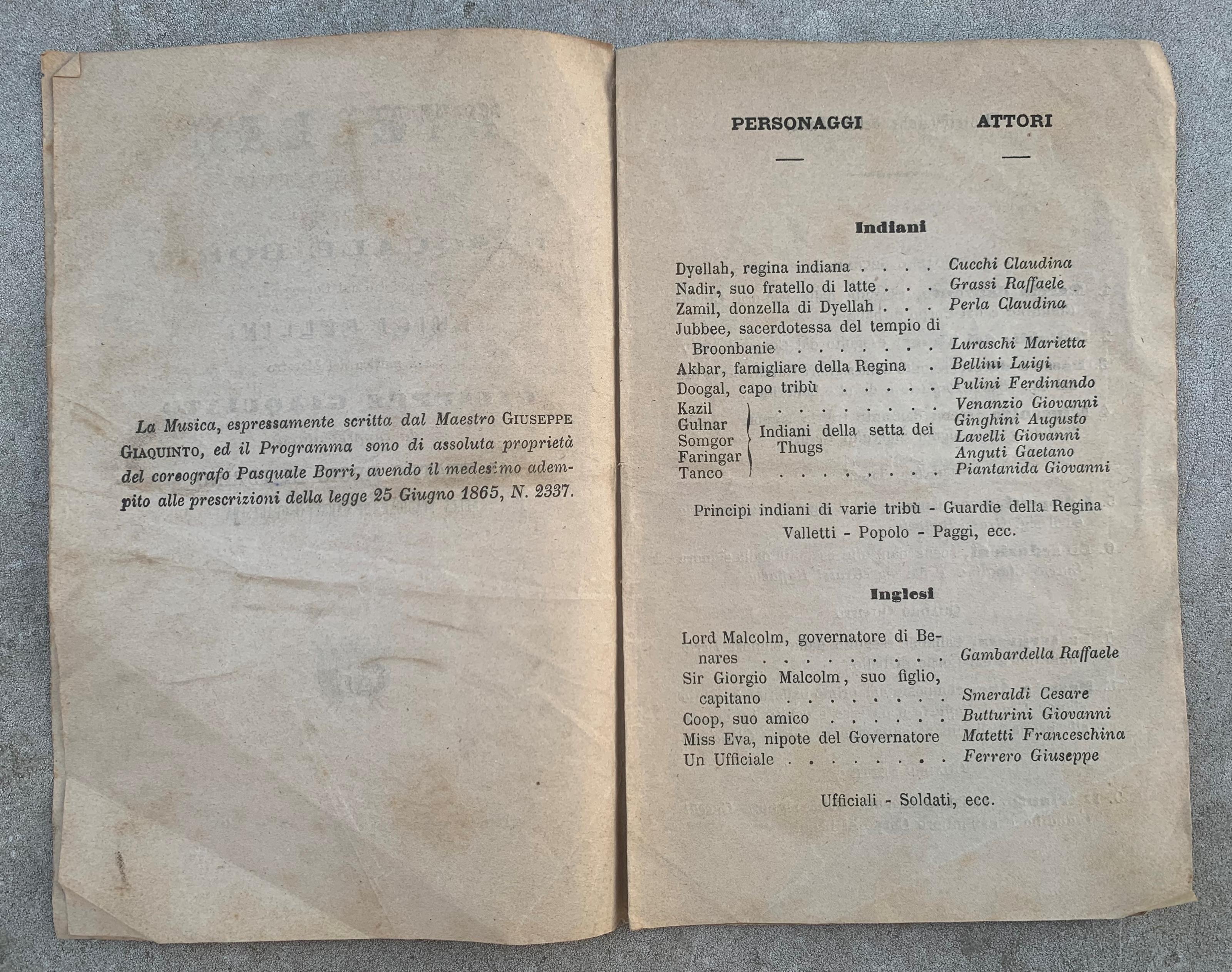 Dyellah. Ballo in otto quadri da rappresentarsi al Teatro Regio di Torino nella Stagione di Carnevale-Quaresima 1874-75