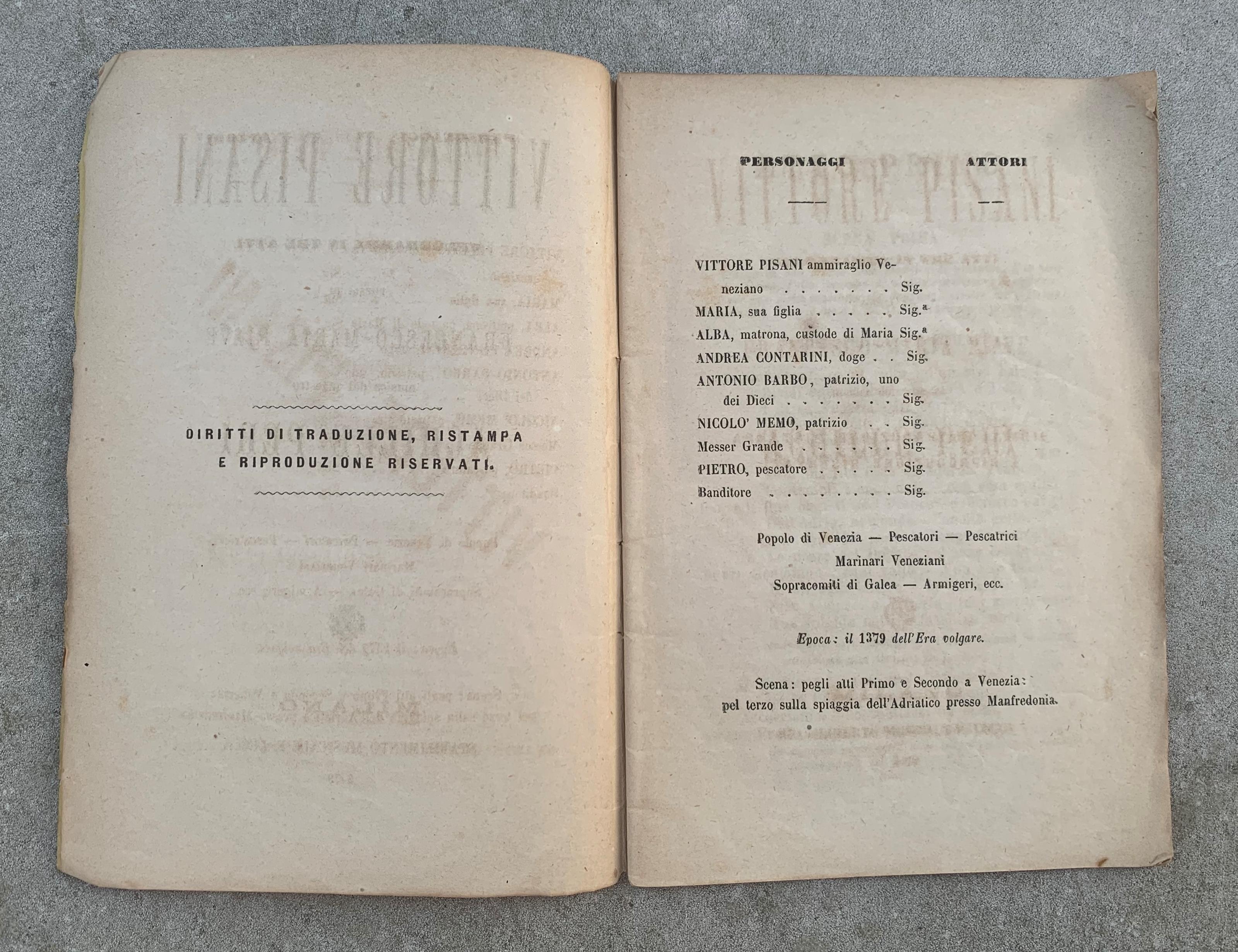 Vittore Pisani. Melodramma in tre atti