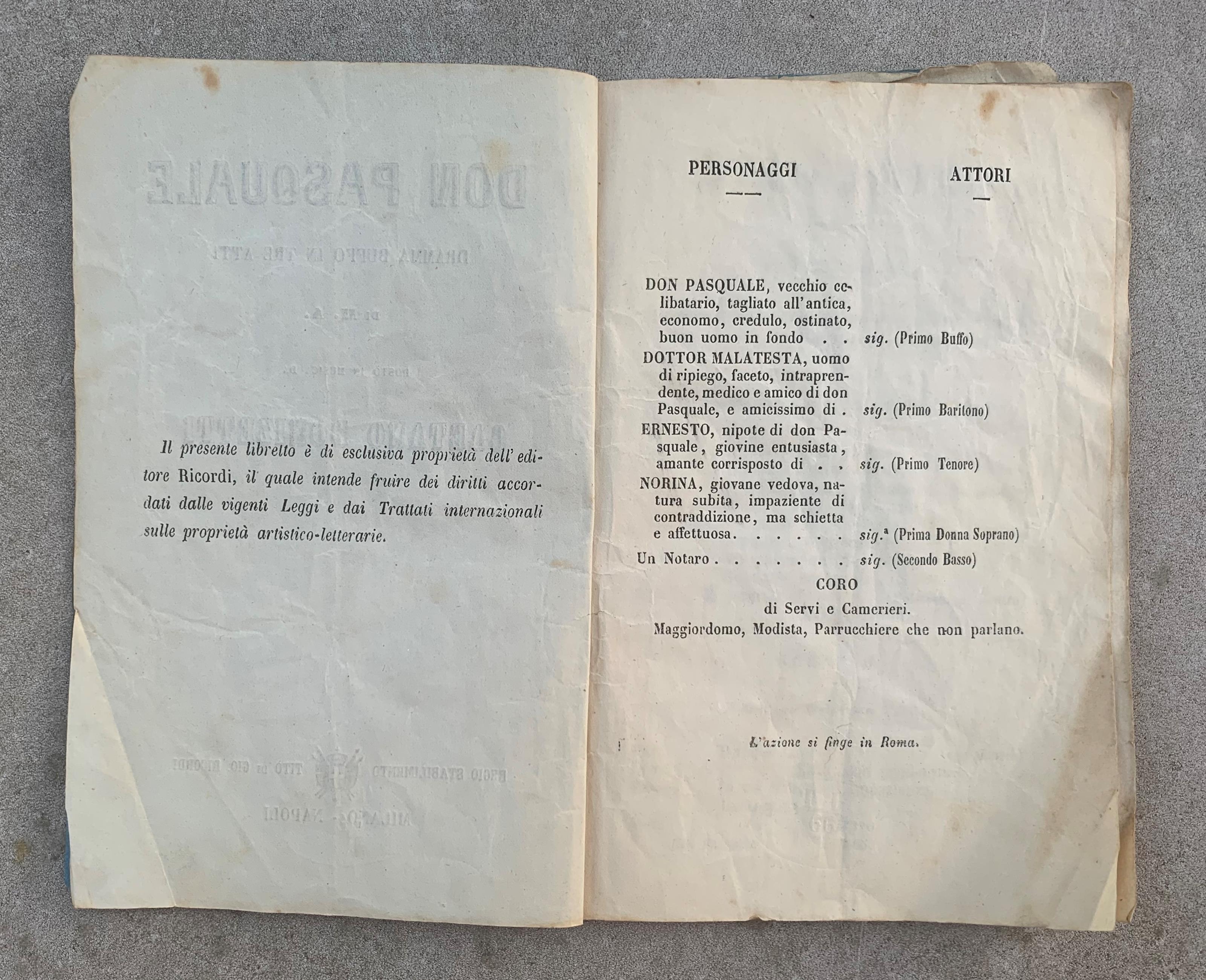 Don Pasquale. Dramma buffo in tre atti