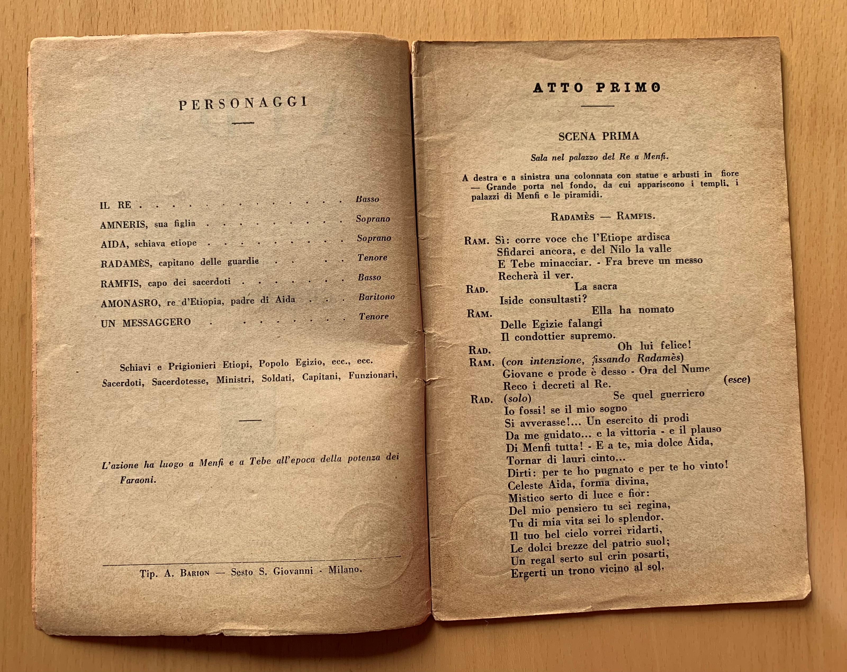 Aida. Opera in quattro atti