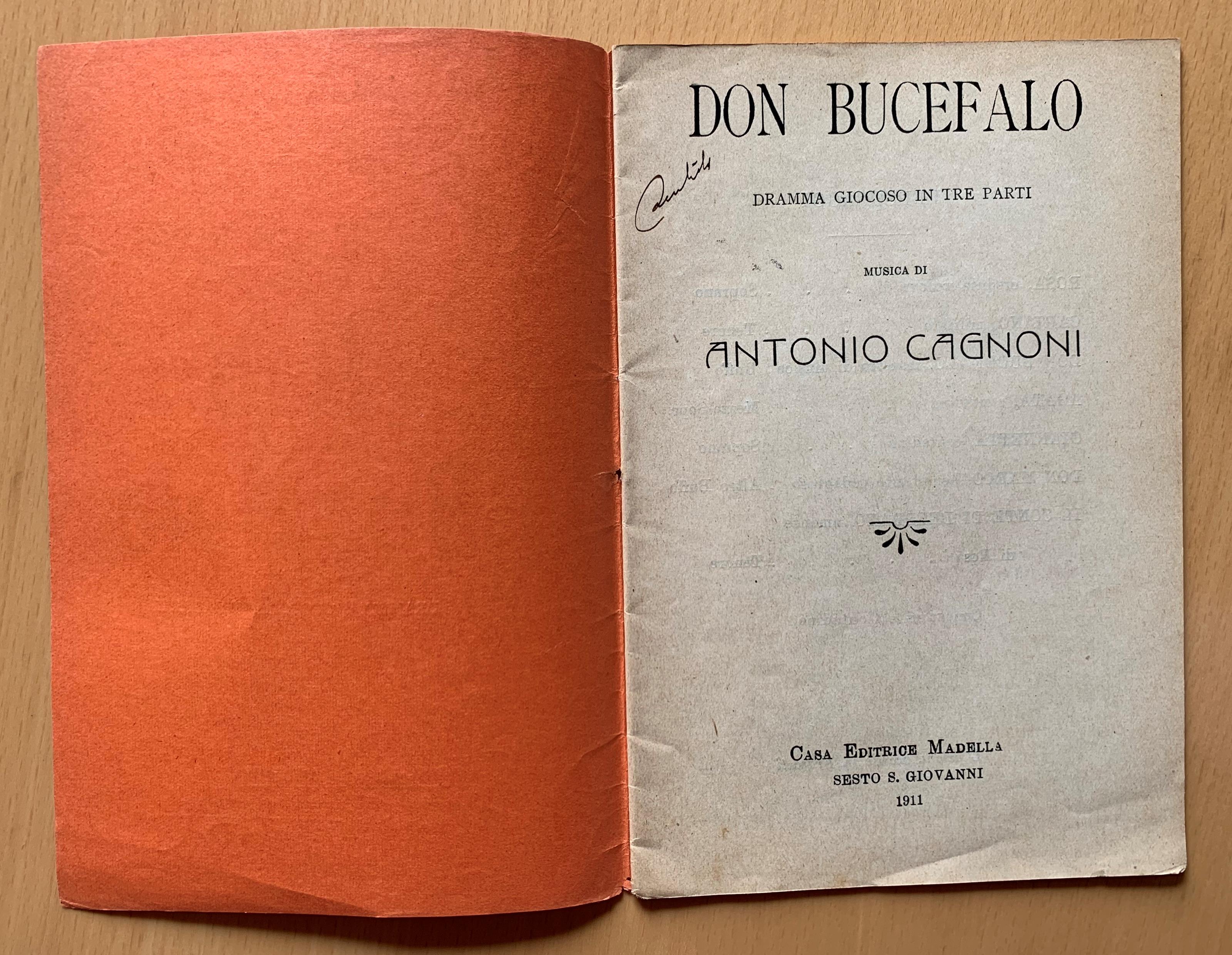 Don Bucefalo. Dramma giocoso in tre parti