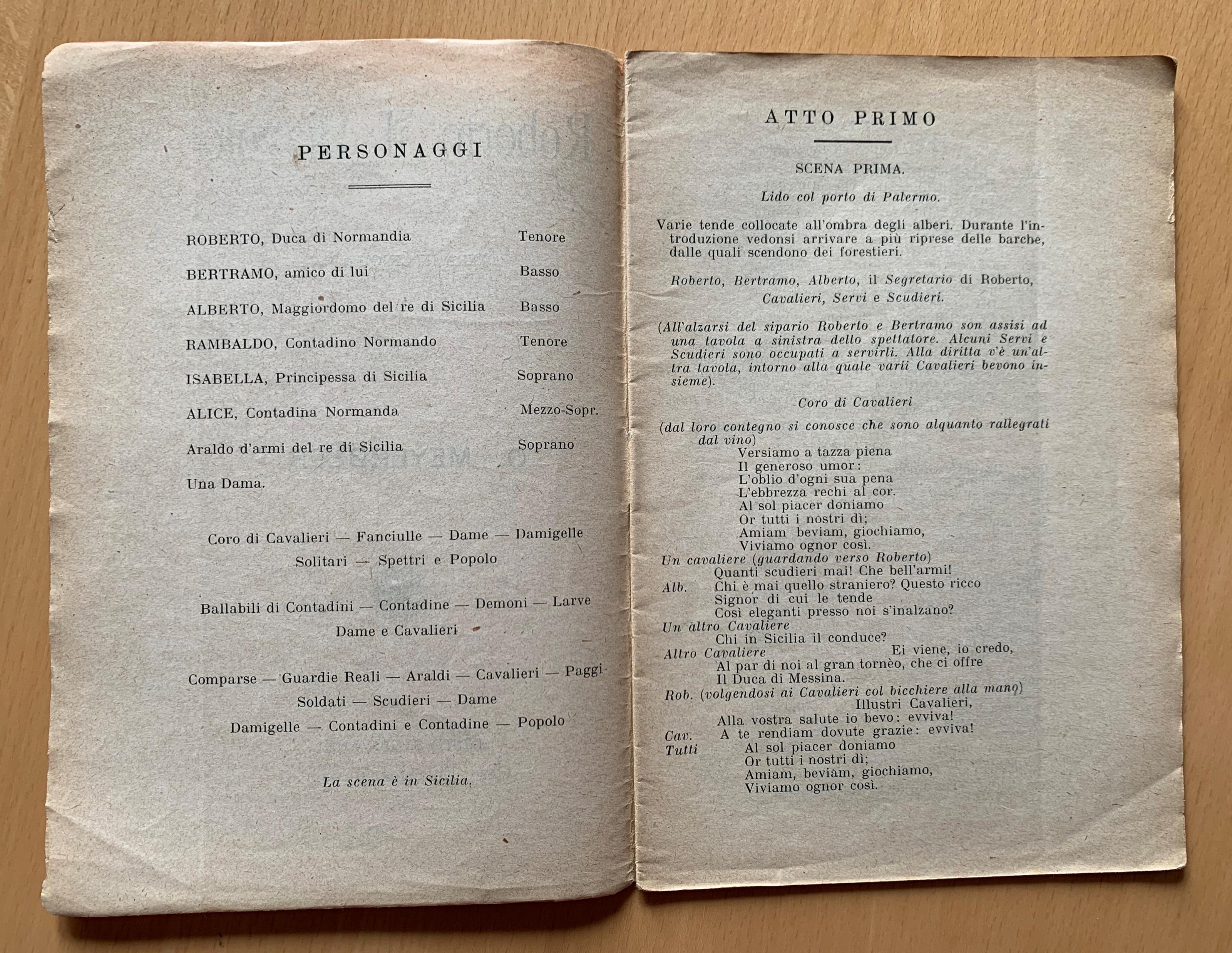 Roberto il Diavolo. Opera in cinque atti