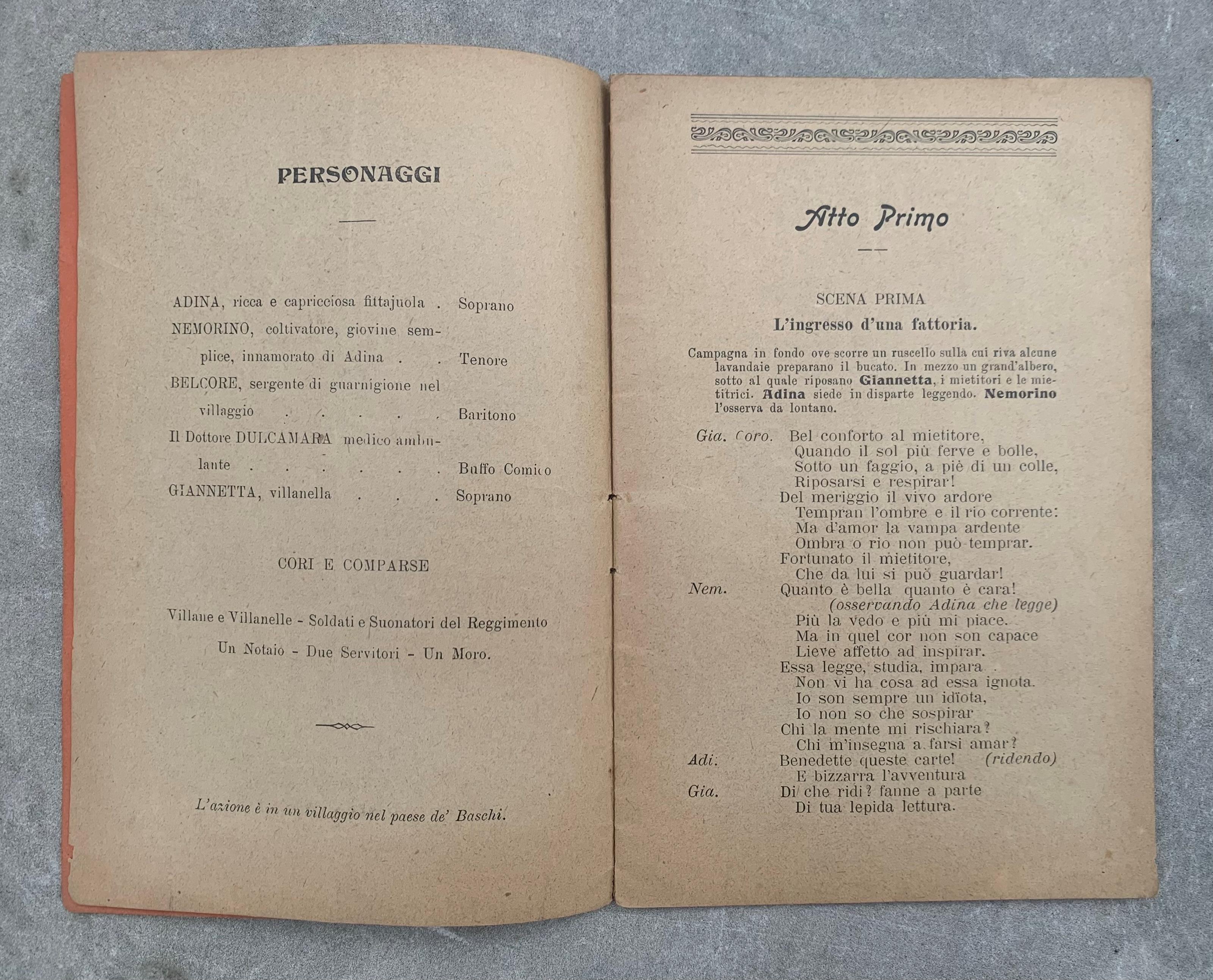 L' elisir d'amore. Melodramma in due atti