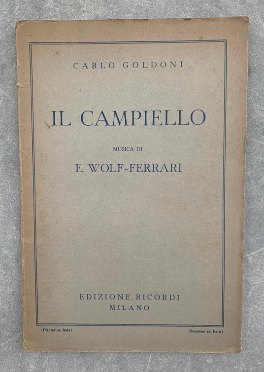 Il campiello. Commedia in cinque atti - copertina