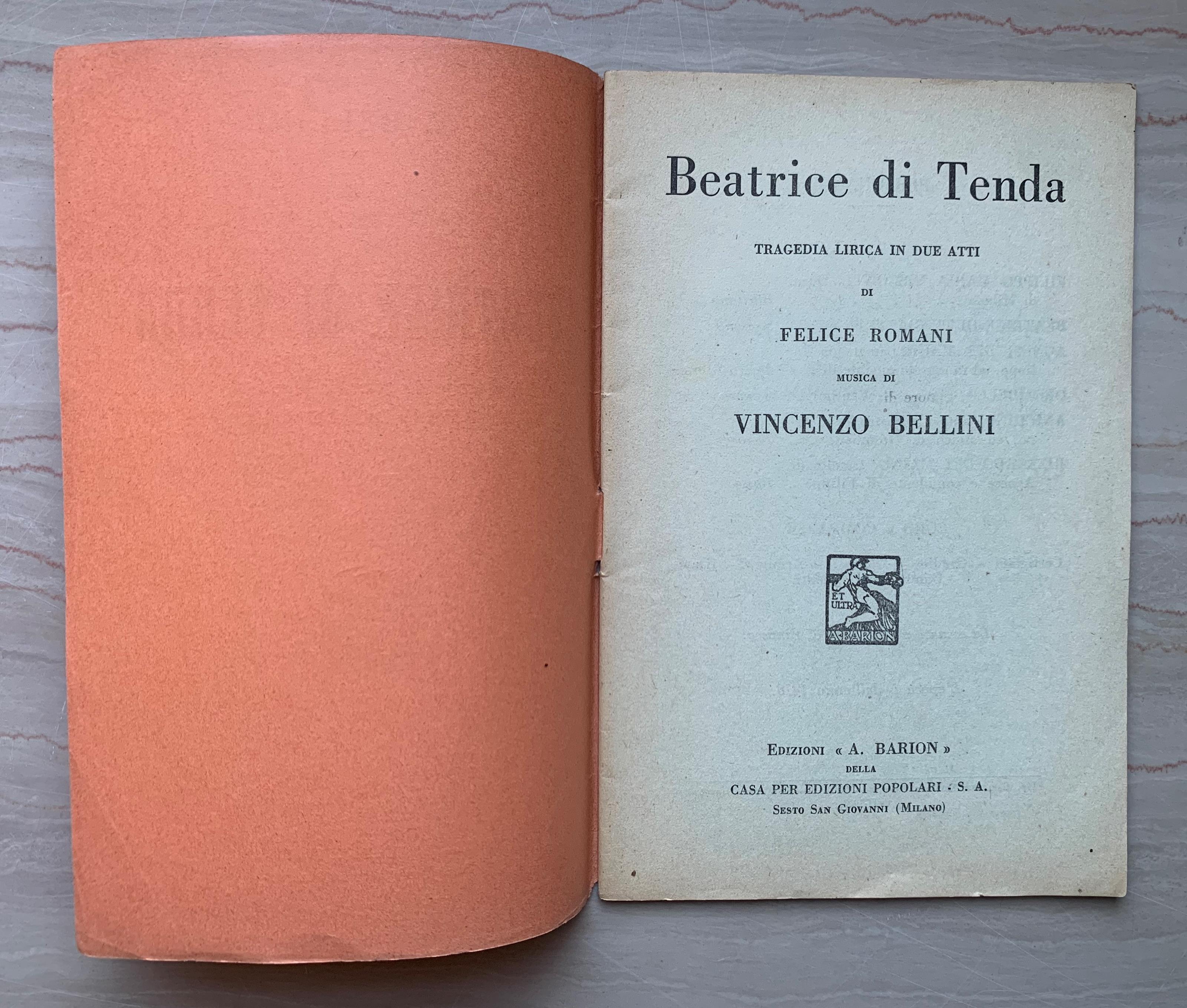 Beatrice di Tenda. Tragedia lirica in due atti
