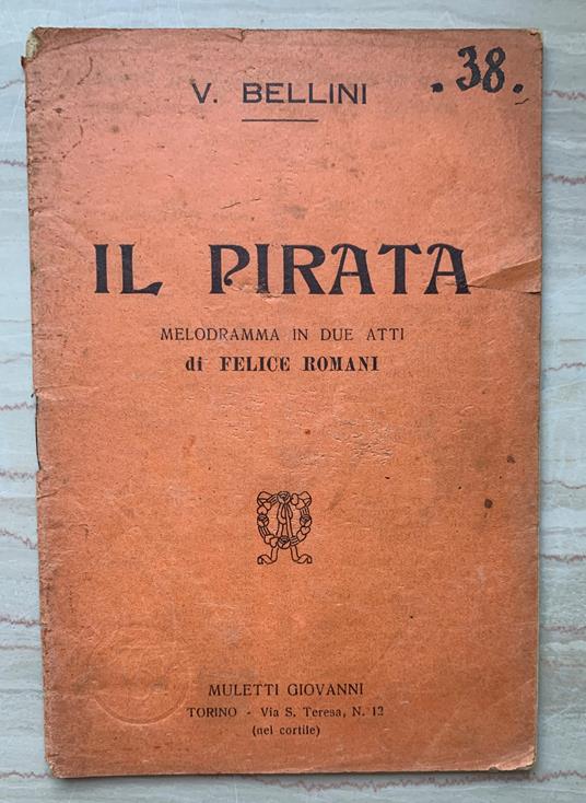 Il pirata. Melodramma in due atti - copertina