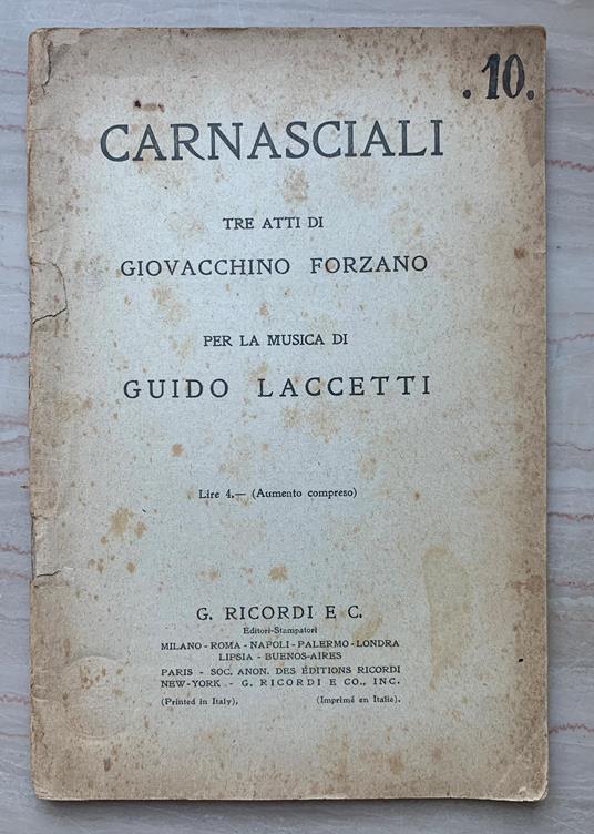 Carnasciali. Tre atti - copertina