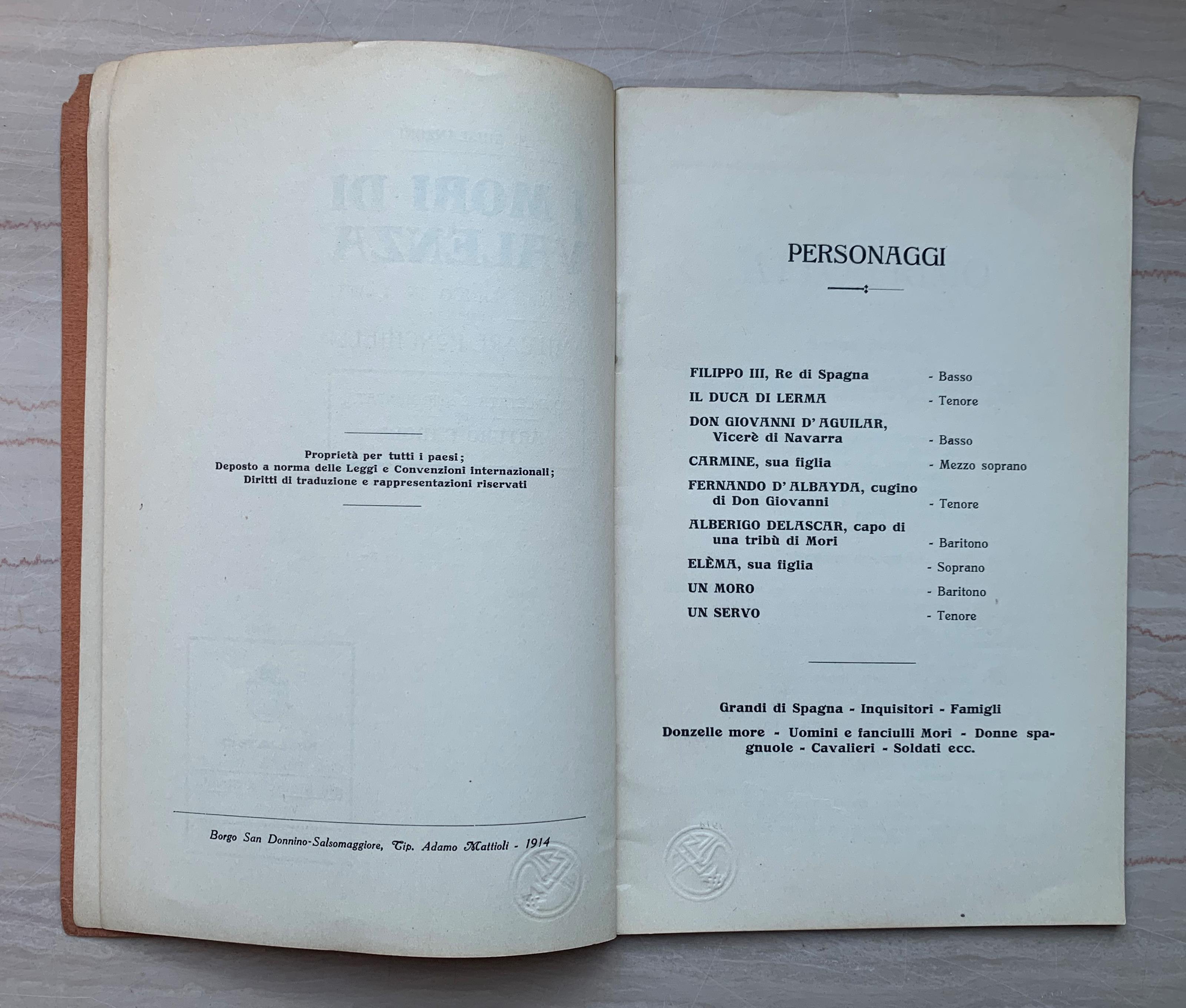 I Mori di Valenza. Dramma lirico in 4 atti