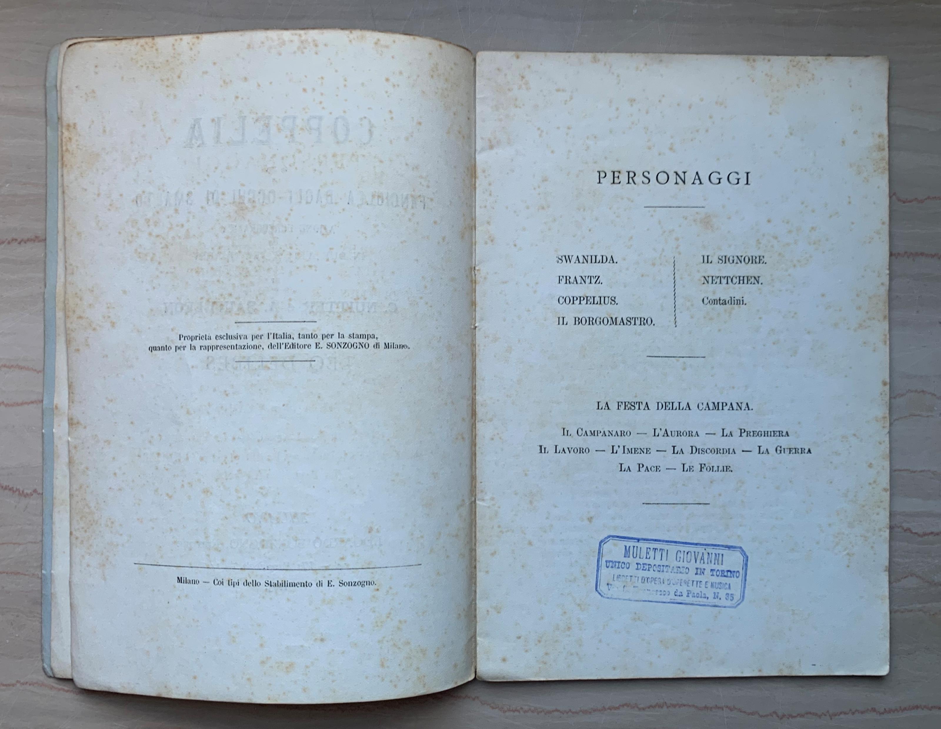 Coppelia o La fanciulla dagli occhi di smalto. Azione coreografica in due atti e tre quadri